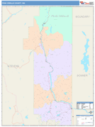 Pend Oreille County, WA Digital Map Color Cast Style